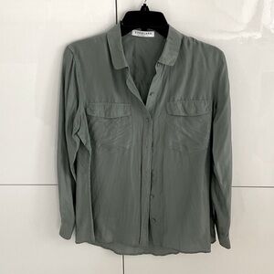 Everlane Sage Green Blouse. Silk